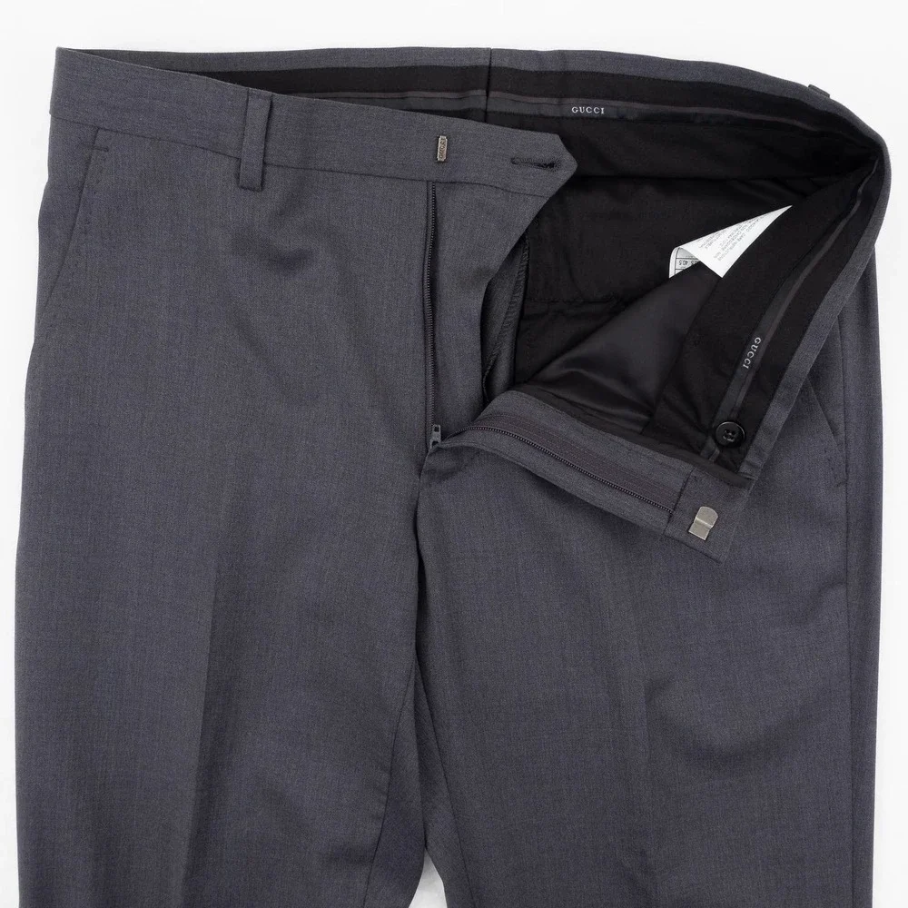 NWOT GUCCI Slim Fit Wool Suit Men's 46 Gray